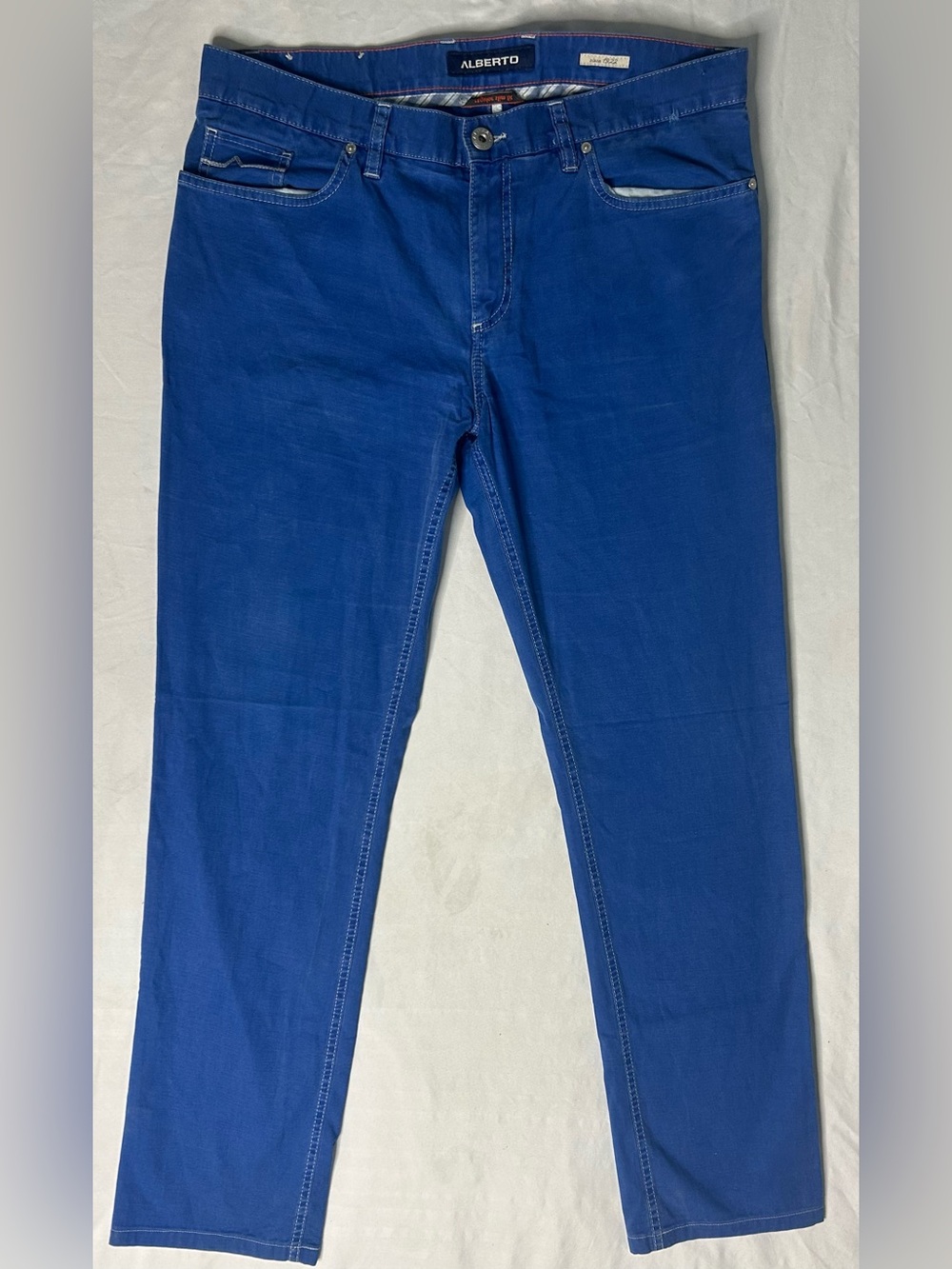 Alberto Pipe Regular Slim Fit Jeans Size 36x36 Cobalt Fadeout Twill Austrian